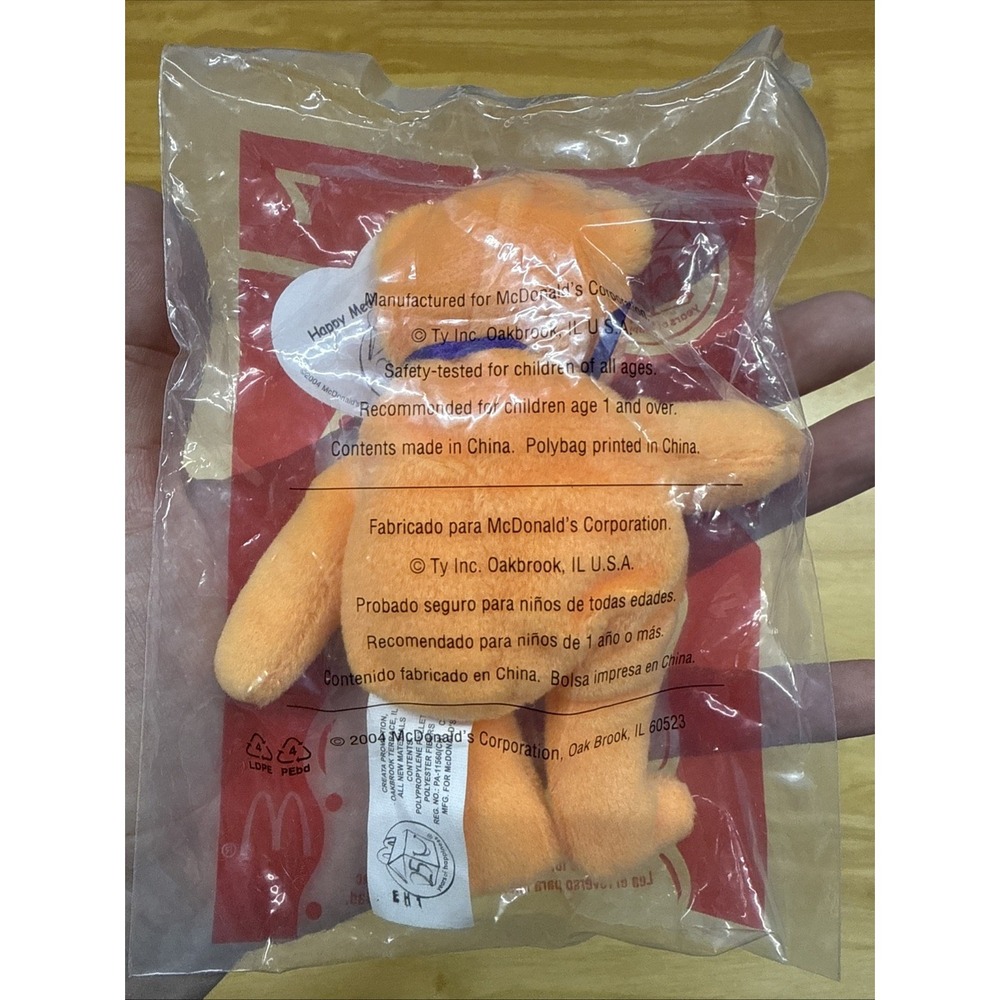 2004 McDonalds ty Beanie Babies #7 Happy Meal promo 25th Bear orange bear SEALED - Picture 2 of 4